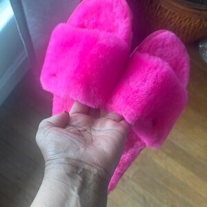 UGG Vibrant Pink Fluffy Clogs